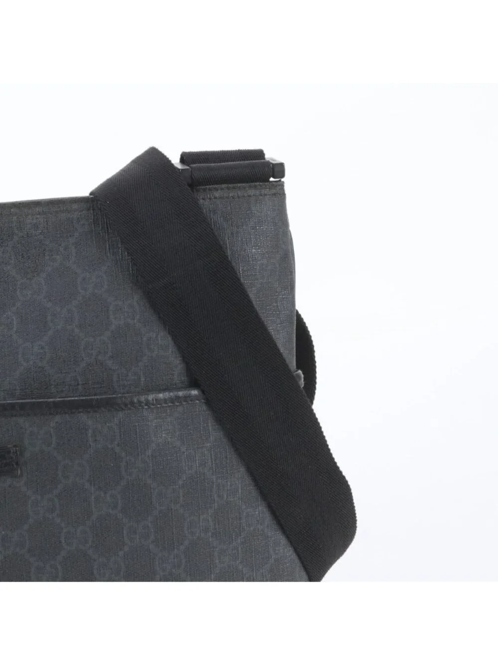 Gucci GG Supreme Leather Shoulder Bag Crossbody Messenger Black